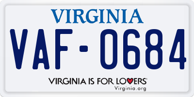 VA license plate VAF0684