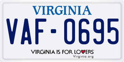 VA license plate VAF0695
