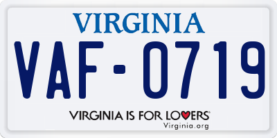 VA license plate VAF0719