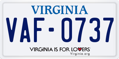 VA license plate VAF0737