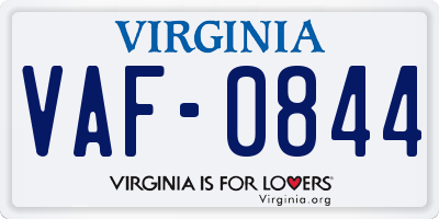 VA license plate VAF0844