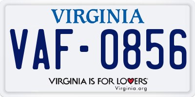 VA license plate VAF0856