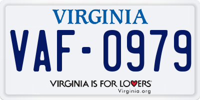 VA license plate VAF0979
