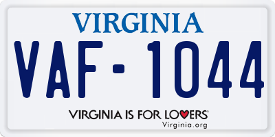 VA license plate VAF1044