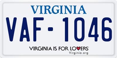 VA license plate VAF1046