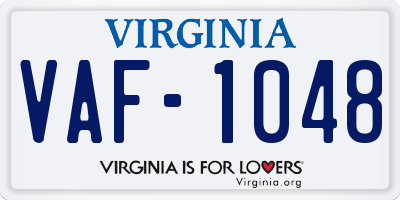 VA license plate VAF1048