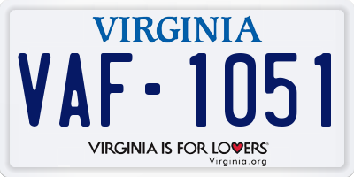 VA license plate VAF1051