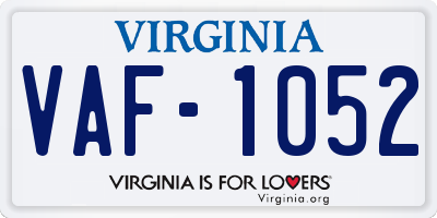 VA license plate VAF1052