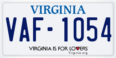 VA license plate VAF1054