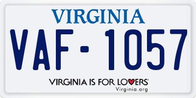 VA license plate VAF1057