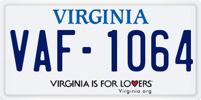 VA license plate VAF1064