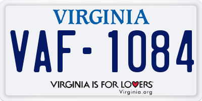 VA license plate VAF1084