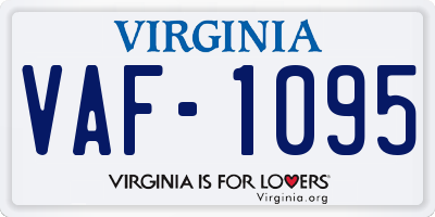 VA license plate VAF1095