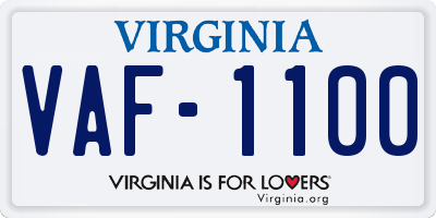 VA license plate VAF1100