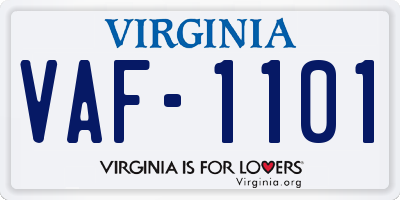 VA license plate VAF1101