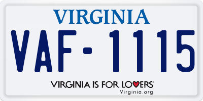 VA license plate VAF1115