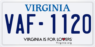 VA license plate VAF1120