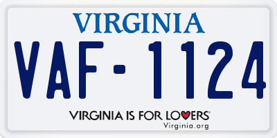 VA license plate VAF1124