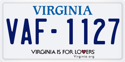 VA license plate VAF1127