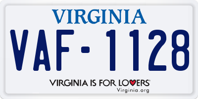 VA license plate VAF1128