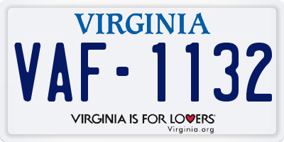 VA license plate VAF1132