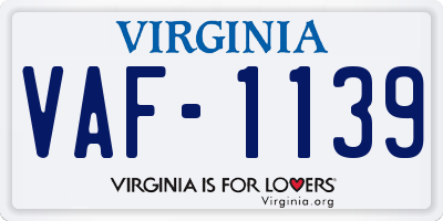 VA license plate VAF1139