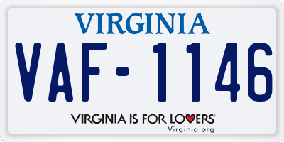 VA license plate VAF1146