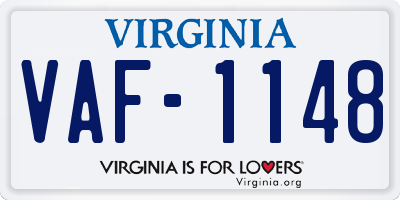 VA license plate VAF1148