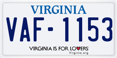 VA license plate VAF1153
