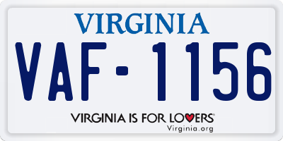 VA license plate VAF1156