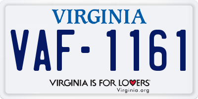VA license plate VAF1161