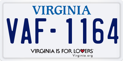 VA license plate VAF1164