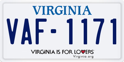 VA license plate VAF1171