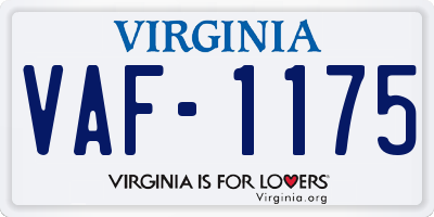 VA license plate VAF1175