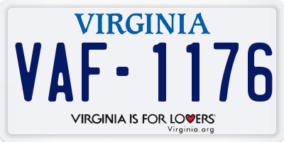 VA license plate VAF1176