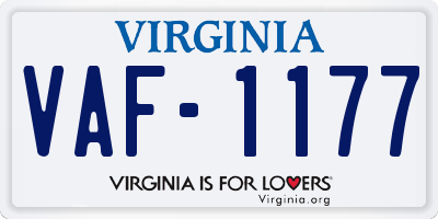 VA license plate VAF1177