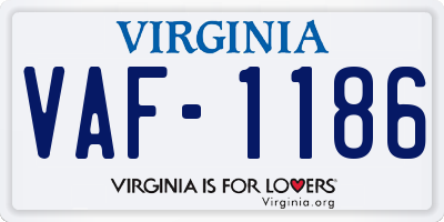 VA license plate VAF1186