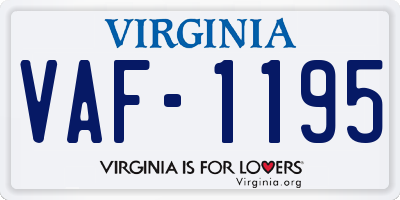 VA license plate VAF1195