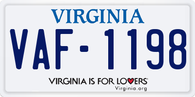 VA license plate VAF1198