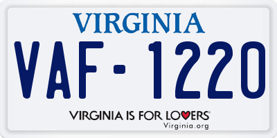 VA license plate VAF1220