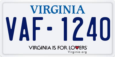 VA license plate VAF1240