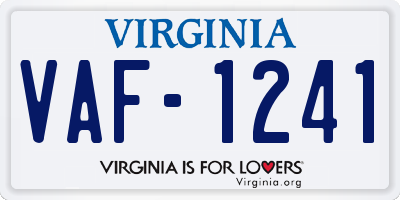 VA license plate VAF1241