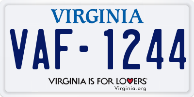 VA license plate VAF1244