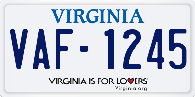 VA license plate VAF1245