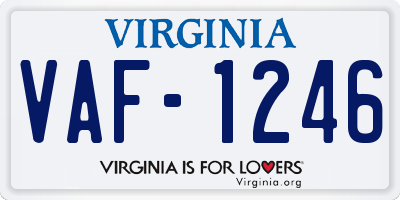 VA license plate VAF1246