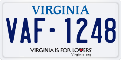 VA license plate VAF1248