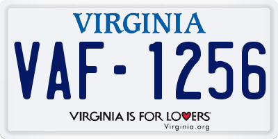 VA license plate VAF1256