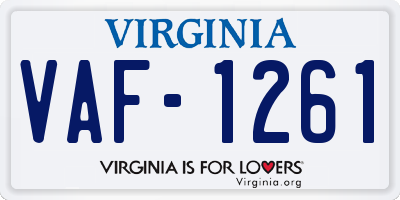 VA license plate VAF1261