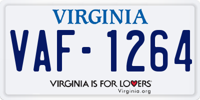 VA license plate VAF1264