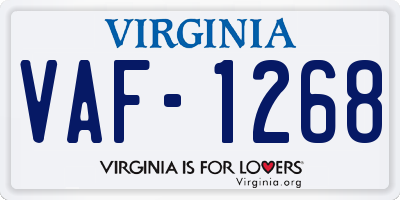 VA license plate VAF1268